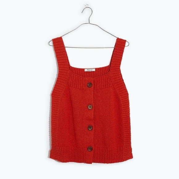 NWT Madewell by J.Crew Women's Rowe Button-Front Sweater Tank Size: XL AM288 XI - Picture 1 of 1